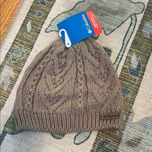 Columbia Taupe Knit Cable Beanie
